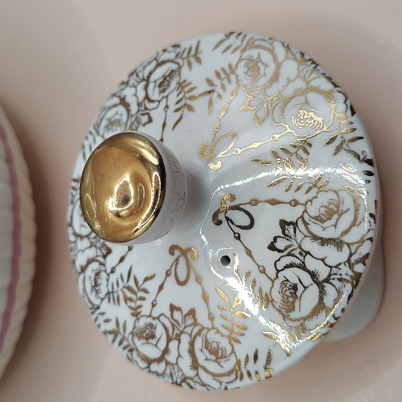 Vintage Wood & Sons Teapot Ellgreave Genuine Ironstone Made in England Pink/Gold - Picture 5 of 7